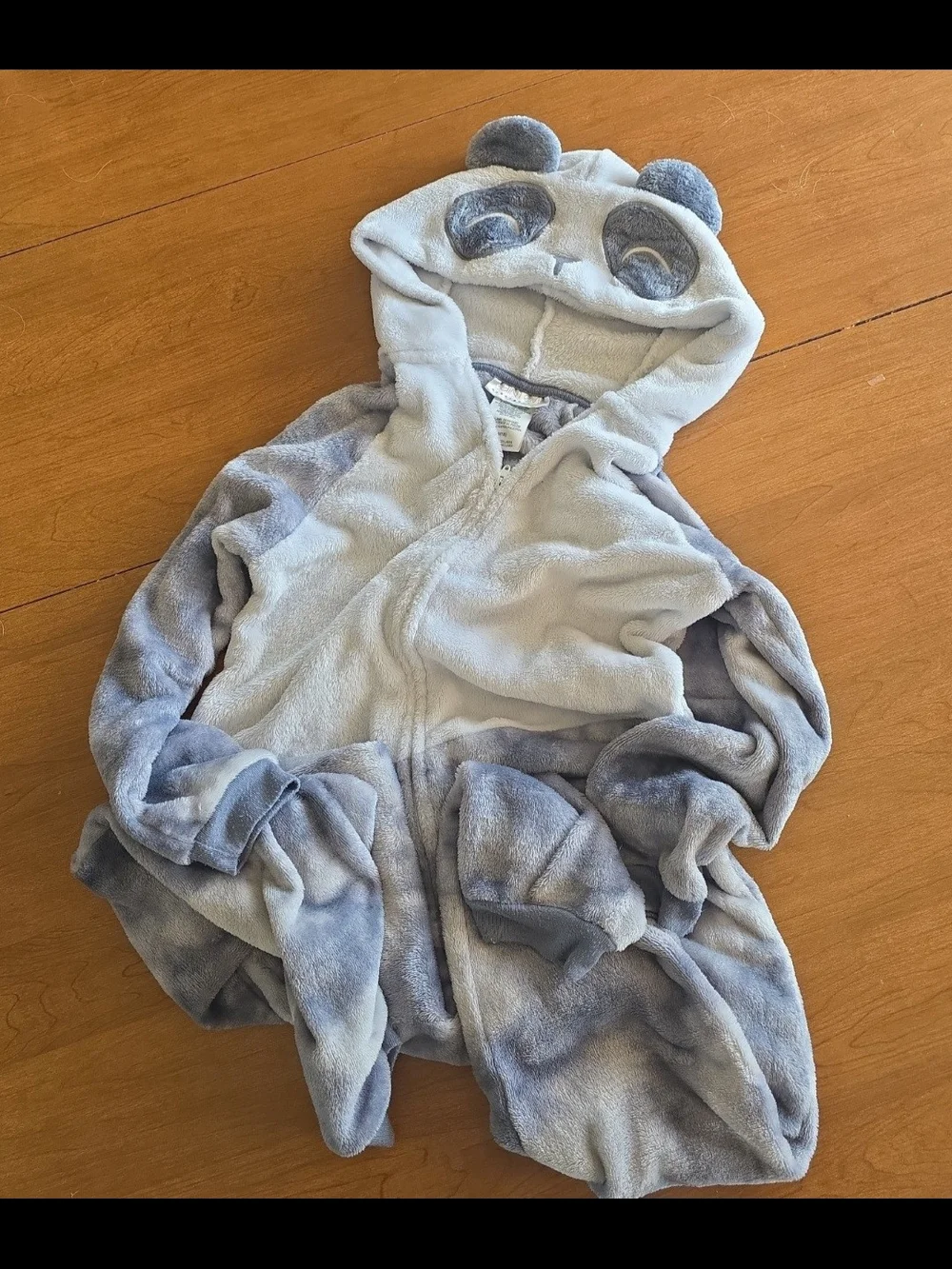Cozy Panda Hooded Fleece PJ - Light Gray & Gray